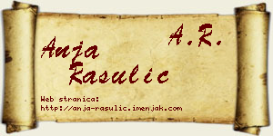 Anja Rasulić vizit kartica